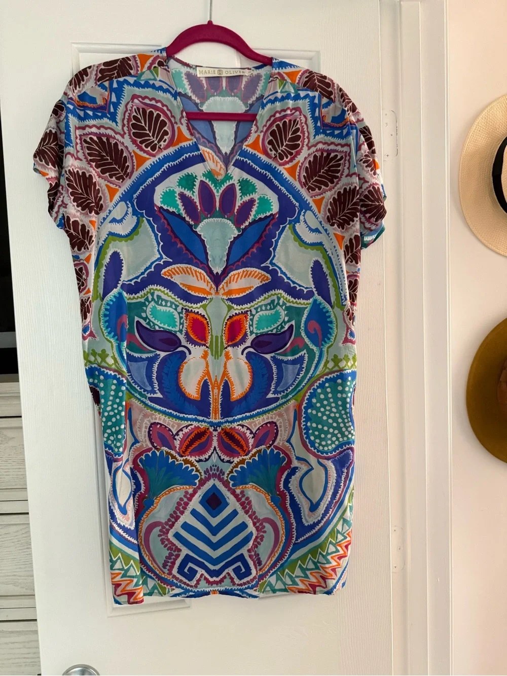 Marie Oliver Ollie Morpho Mosaic Silk Blend Mini Dress XS